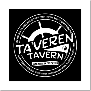 Ta'veren Tavern Logo (white) Posters and Art